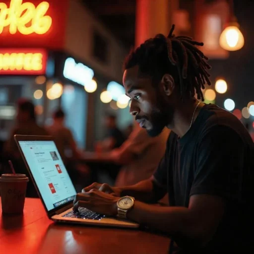 Nalig person skriver på dator med hjälp av en daglig skrivvana